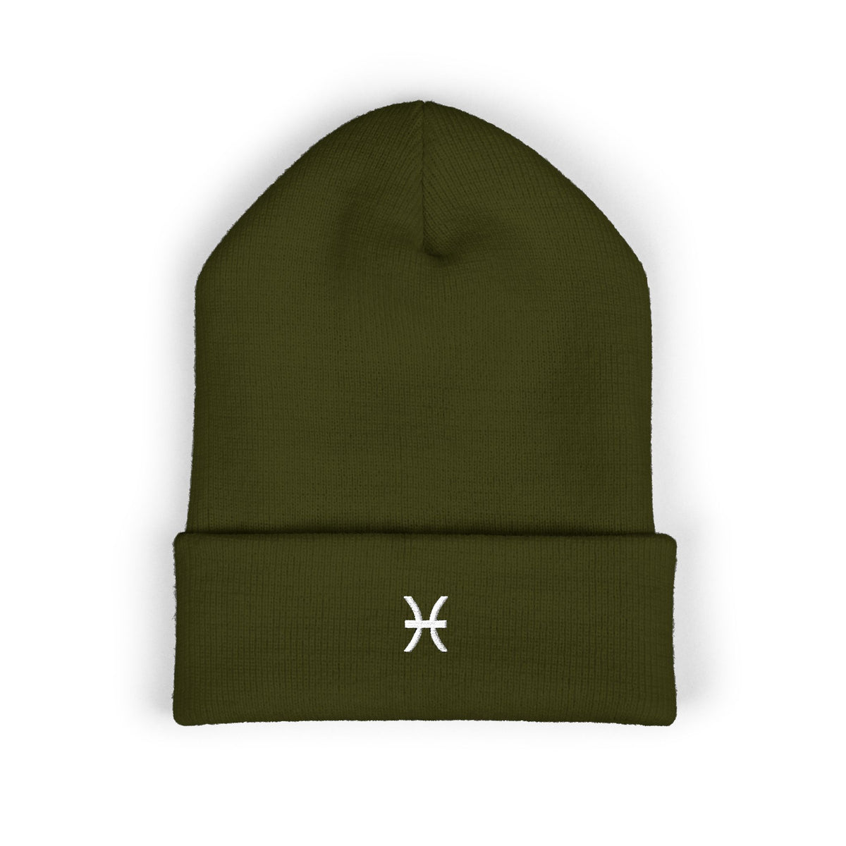 THE ZODIAC GLYPH BEANIE — PISCES — WHITE