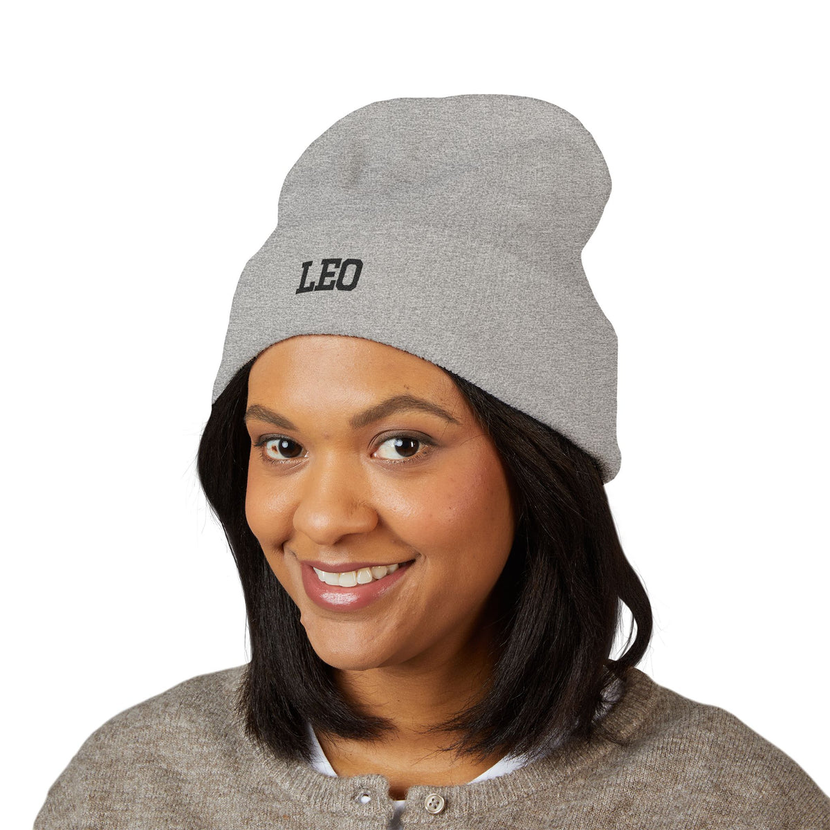 THE ZODIAC BEANIE — LEO — BLACK