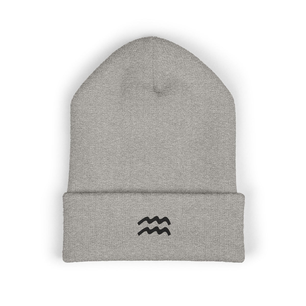 THE ZODIAC GLYPH BEANIE — AQUARIUS — BLACK