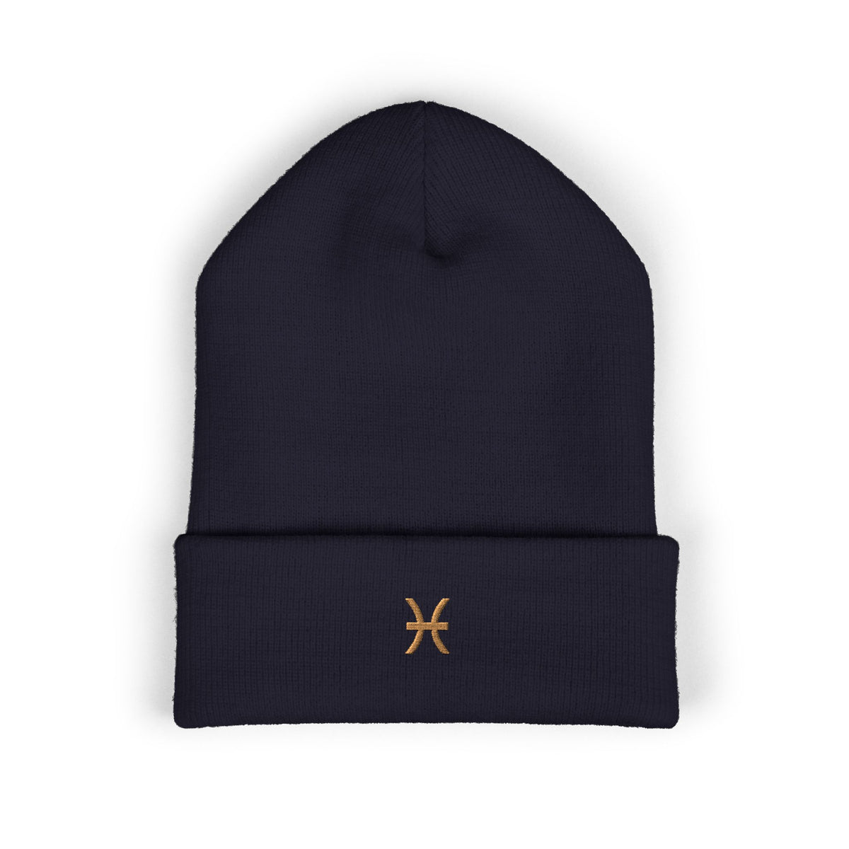 THE ZODIAC GLYPH BEANIE — PISCES — OLD GOLD