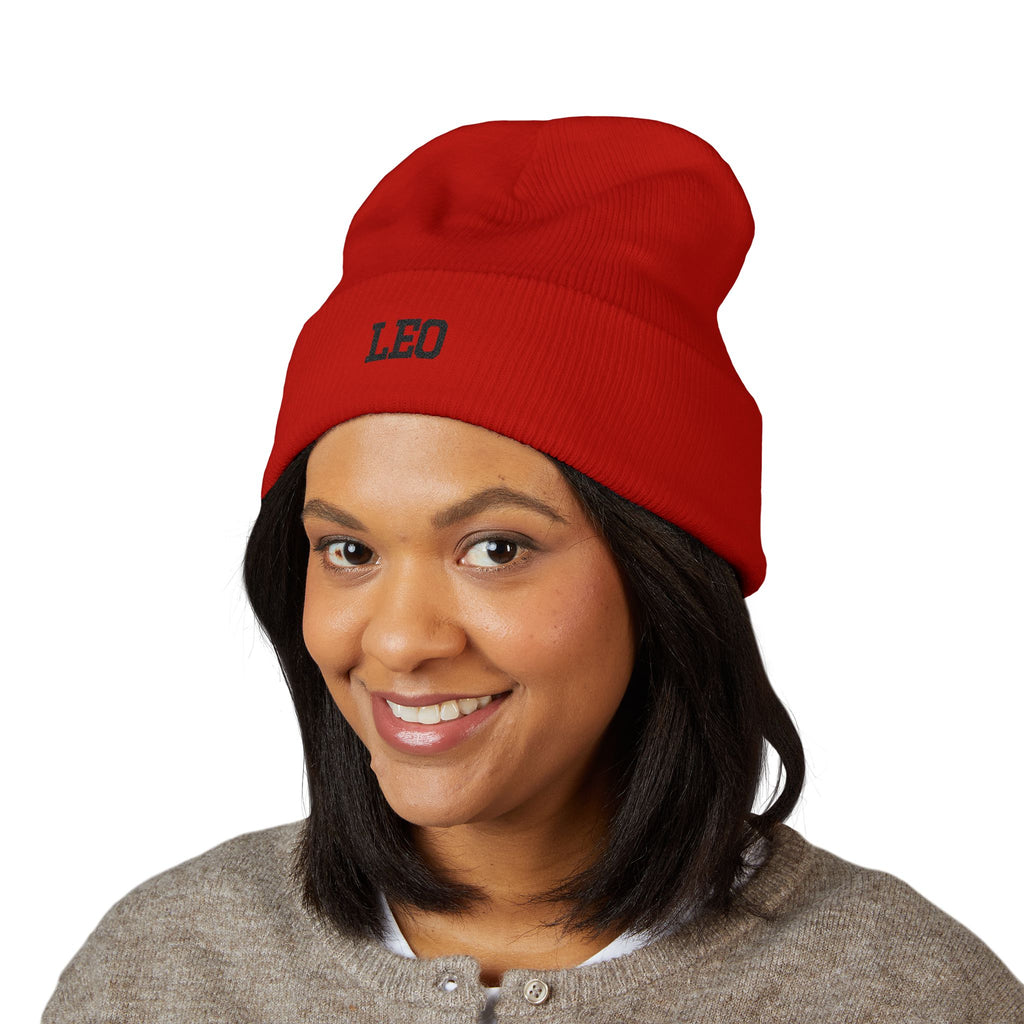 THE ZODIAC BEANIE — LEO — BLACK