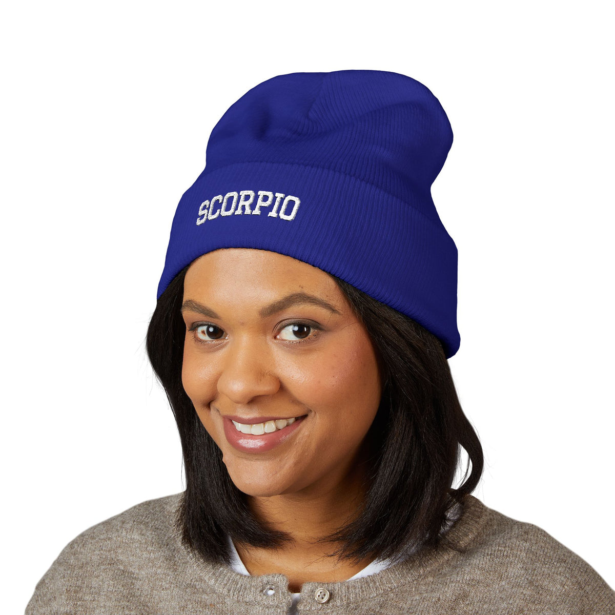 THE ZODIAC BEANIE — SCORPIO — WHITE