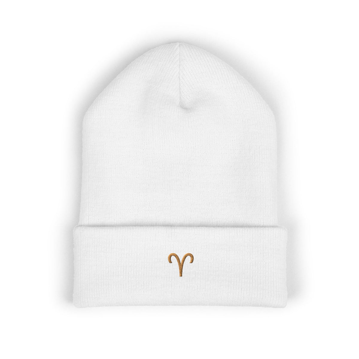 THE ZODIAC GLYPH BEANIE — ARIES — OLD GOLD