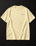 BE DECENT heavyweight tee with small wide-spaced left chest print