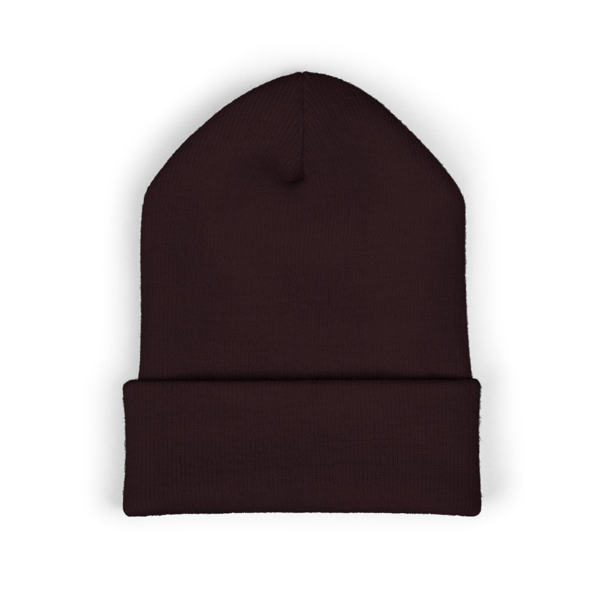 The Zodiac Beanie, Gemini, old gold thread, brown beanie